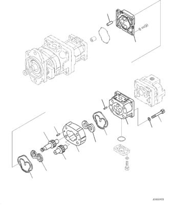 705-56-36051 705-56-36050 705-38-30060 สำหรับ Komatsu รถตักล้อยาง WA320-6 ปั๊มไฮดรอลิก GP-PISTON เกียร์ปั๊มหลังการขาย