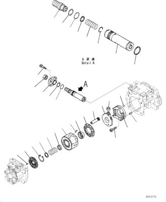708-1H-00261 708-1H-01261 ​​708-1H-04270 สำหรับ Komatsu Bulldozer D375A-8 ไฮดรอลิกหลักปั๊มเดิมทำงานอุปกรณ์ปั๊ม