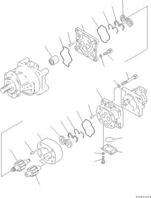 198-49-34100 สําหรับ Komatsu บูลโดเซอร์ D375A-6 D375A-5 ปั๊มแกนไฮดรอลิก