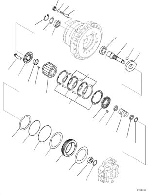 207-27-00260 708-8H-00320 สำหรับ Komatsu Excavator PC300-7 340NLC-7 350-7 Travel Assembly Final Drive Original Travel มอเตอร์