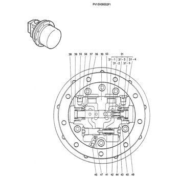PV15V00002F1 สำหรับ Kobelco SK025-2 SK030-2 Excavator Travel Assembly Final Drive Original Travel มอเตอร์หลังการขาย