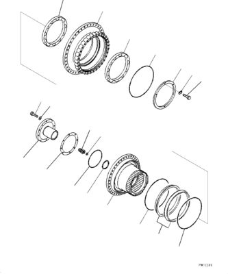 21N-27-00140 สำหรับ Komatsu PC1250-8 Excavator Travel Assembly Final Drive Original Travel มอเตอร์หลังการขายคุณภาพสูง