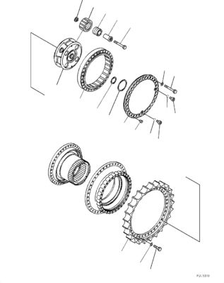 21N-27-00140 สำหรับ Komatsu PC1250-8 Excavator Travel Assembly Final Drive Original Travel มอเตอร์หลังการขายคุณภาพสูง