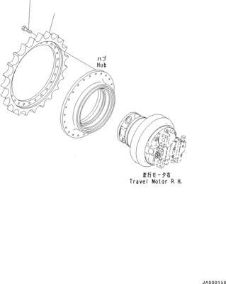 11Y-27-30401 11Y-27-30400 สำหรับ Komatsu Bulldozer D31EX-22 D37EX-22 D37PX-22 ชุดเดินทาง Final Drive Travel Motor