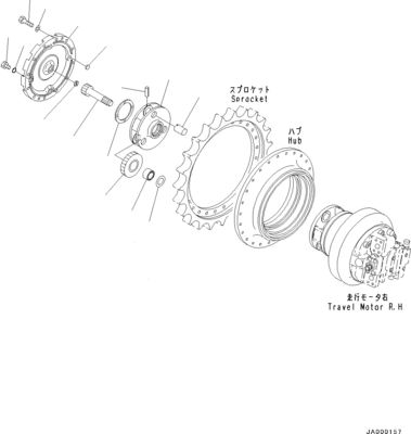 11Y-27-30401 11Y-27-30400 สำหรับ Komatsu Bulldozer D31EX-22 D37EX-22 D37PX-22 ชุดเดินทาง Final Drive Travel Motor