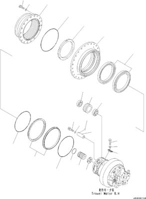 11Y-27-30401 11Y-27-30400 สำหรับ Komatsu Bulldozer D31EX-22 D37EX-22 D37PX-22 ชุดเดินทาง Final Drive Travel Motor