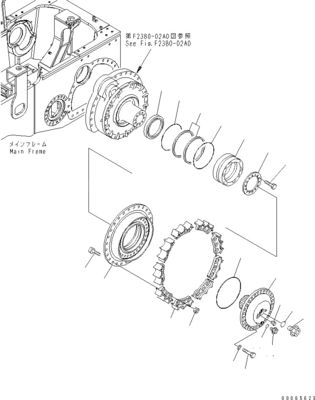 17A-27-00152 17A-27-00151 17A-27-00110 สําหรับ Komatsu บูลโดเซอร์ D155AX-6 เดินทางการประกอบ รถยนต์การเดินทาง