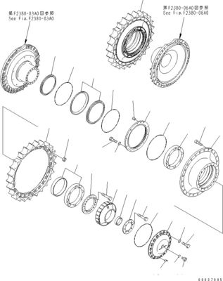 195-27-00411 195-27-00410 195-27-00435 สําหรับ Komatsu บูลโดเซอร์ D375A-3 เดินทางการประกอบ รถยนต์