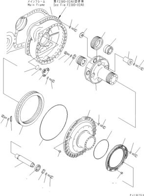 195-27-00940 195-27-00950 195-27-00920 สำหรับ Komatsu Bulldozer D375A-6 ชุดเดินทาง Final Drive Travel Motor เดิม