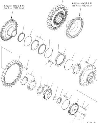195-27-00940 195-27-00950 195-27-00920 สำหรับ Komatsu Bulldozer D375A-6 ชุดเดินทาง Final Drive Travel Motor เดิม