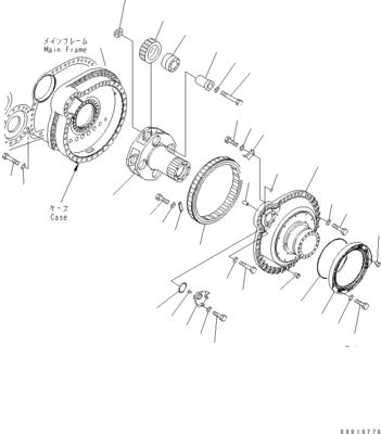 198-27-00442 198-27-00441 198-27-00440 สำหรับ Komatsu Bulldozer D475A-5 ชุดเดินทาง Final Drive Travel Motor เดิม