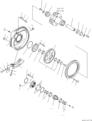 เครื่องขุดแท้ จุดขับรถสุดท้าย 198-27-00611 198-27-00630 สําหรับ Komatsu Bulldozer D475A-5EO