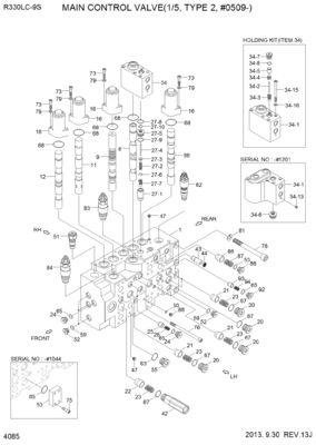 31N9-17000P 31Q9-17001P 31Q9-17002P สําหรับ Hyundai Excavator R330LC-9S R330LC-9SH ไฮดรอลิก แวลล์ควบคุมหลัก เครื่องจักรก่อสร้าง อะไหล่