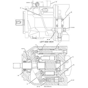 2354110 CA2354110 235-4110 10R-8696 สำหรับ CAT 428D Backhoe Loader ไฮดรอลิกหลักปั๊มลูกสูบปั๊มปั๊ม ASSY ปั๊ม GP-PISTON หลังการขายคุณภาพสูง Original
